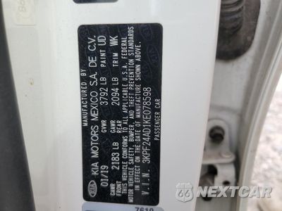 Zdjęcie 12 z 13 samochodu: 2019 KIA FORTE FE VIN:3KPF24AD1KE078598 - miniatura