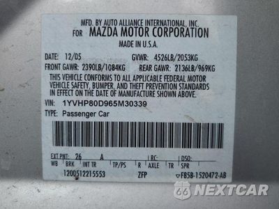 Zdjęcie 12 z 12 samochodu: 2006 MAZDA 6 S VIN:1YVHP80D965M30339 - miniatura