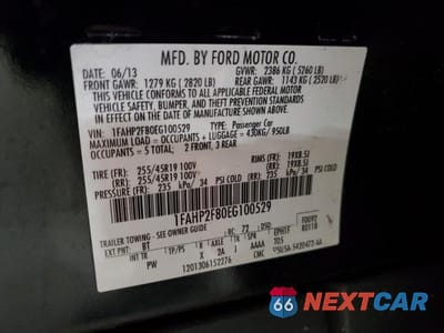 Zdjęcie 12 z 12 samochodu: 2014 FORD TAURUS LIMITED VIN:1FAHP2F80EG100529 - miniatura