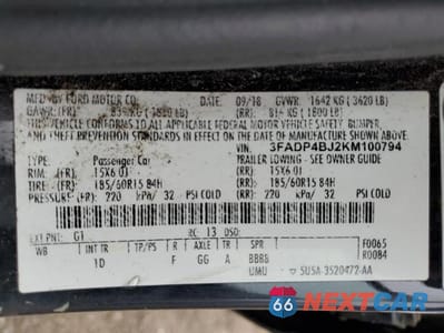 Zdjęcie 12 z 12 samochodu: 2019 FORD FIESTA SE VIN:3FADP4BJ2KM100794 - miniatura