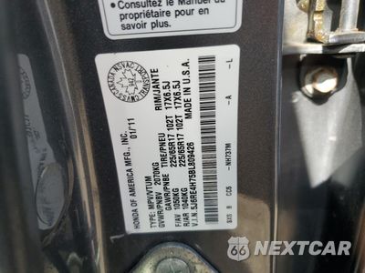 Zdjęcie 12 z 12 samochodu: 2011 HONDA CR-V EXL VIN:5J6RE4H75BL809426 - miniatura