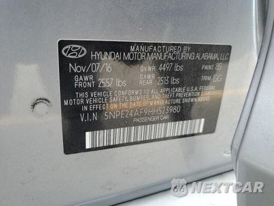 Zdjęcie 12 z 14 samochodu: 2017 HYUNDAI SONATA SE VIN:5NPE24AF9HH523980 - miniatura