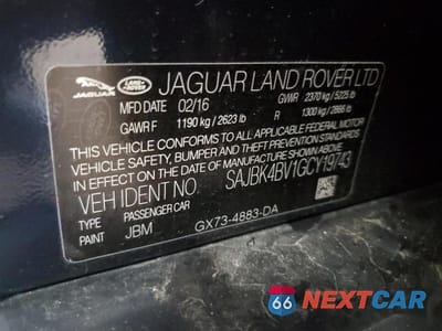 Zdjęcie 13 z 13 samochodu: 2016 JAGUAR XF PRESTIGE PRESTIGE VIN:SAJBK4BV1GCY19743 - miniatura