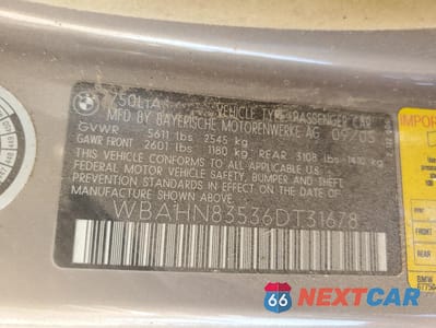 Zdjęcie 12 z 12 samochodu: 2006 BMW 750 LI VIN:WBAHN83536DT31678 - miniatura