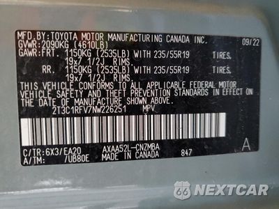 Zdjęcie 12 z 15 samochodu: 2022 TOYOTA RAV4 XLE PREMIUM VIN:2T3C1RFV7NW226251 - miniatura