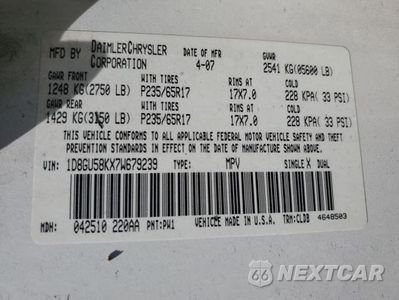Zdjęcie 14 z 14 samochodu: 2007 DODGE NITRO SLT VIN:1D8GU58KX7W679239 - miniatura