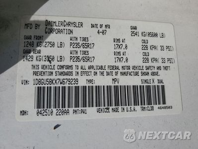 Zdjęcie 14 z 15 samochodu: 2007 DODGE NITRO SLT VIN:1D8GU58KX7W679239 - miniatura