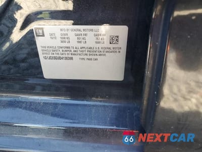 Zdjęcie 12 z 12 samochodu: 2013 CHEVROLET SONIC LT VIN:1G1JC6SG9D4136398 - miniatura