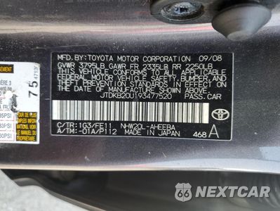 Zdjęcie 12 z 13 samochodu: 2009 TOYOTA PRIUS VIN:JTDKB20U193477520 - miniatura