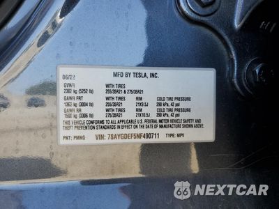 Zdjęcie 12 z 13 samochodu: 2022 TESLA MODEL Y VIN:7SAYGDEF5NF490711 - miniatura