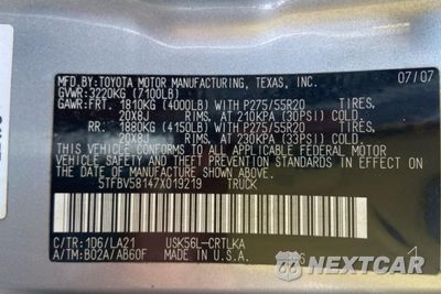 Zdjęcie 10 z 13 samochodu: 2007 TOYOTA TUNDRA DOUBLE CAB LIMITED VIN:5TFBV58147X019219 - miniatura