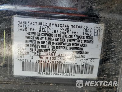 Zdjęcie 12 z 15 samochodu: 2022 NISSAN SENTRA SR VIN:3N1AB8DV8NY316281 - miniatura