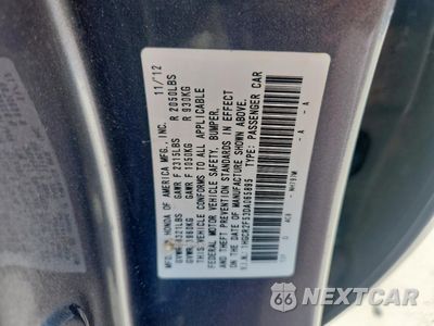 Zdjęcie 12 z 12 samochodu: 2013 HONDA ACCORD SPORT VIN:1HGCR2F53DA065895 - miniatura