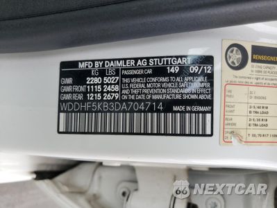 Zdjęcie 12 z 12 samochodu: 2013 MERCEDES-BENZ E 350 VIN:WDDHF5KB3DA704714 - miniatura