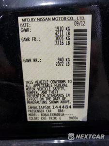 Zdjęcie 12 z 14 samochodu: 2013 NISSAN ALTIMA 2.5 VIN:1N4AL3AP5DC144484 - miniatura