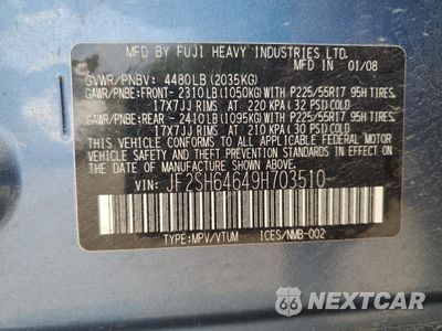 Zdjęcie 13 z 13 samochodu: 2009 SUBARU FORESTER 2.5X LIMITED VIN:JF2SH64649H703510 - miniatura