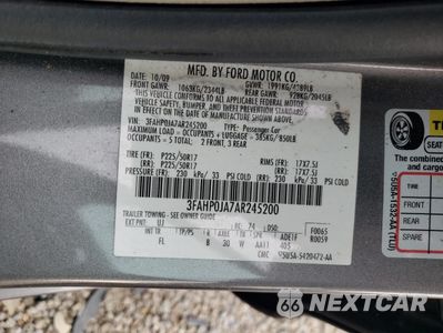 Zdjęcie 12 z 14 samochodu: 2010 FORD FUSION SEL VIN:3FAHP0JA7AR245200 - miniatura