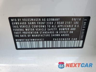 Zdjęcie 12 z 12 samochodu: 2017 VOLKSWAGEN GOLF R VIN:WVWVF7AU7HW094921 - miniatura