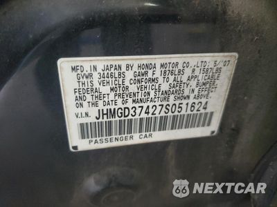 Zdjęcie 12 z 12 samochodu: 2007 HONDA FIT VIN:JHMGD37427S051624 - miniatura