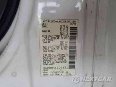 Zdjęcie 13 z 13 samochodu: 2012 NISSAN NV 1500 VIN:1N6BF0KM2CN106431 - miniatura
