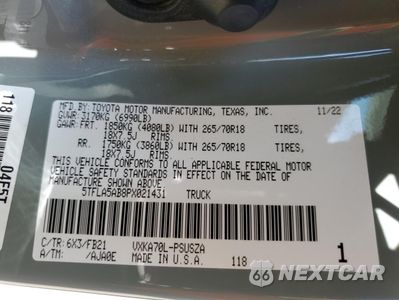 Zdjęcie 12 z 13 samochodu: 2023 TOYOTA TUNDRA CREWMAX SR VIN:5TFLA5AB8PX021431 - miniatura