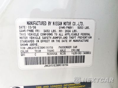 Zdjęcie 12 z 12 samochodu: 2006 INFINITI M35 BASE VIN:JNKAY01E36M116154 - miniatura
