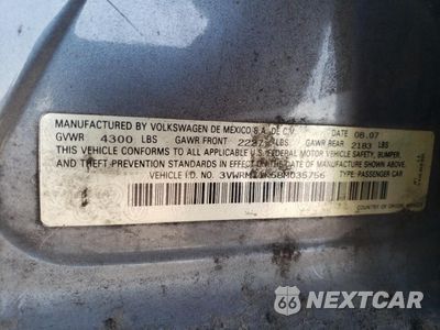 Zdjęcie 12 z 14 samochodu: 2008 VOLKSWAGEN JETTA SE VIN:3VWRM71K58M035756 - miniatura