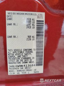 Zdjęcie 12 z 13 samochodu: 2021 NISSAN ALTIMA SV VIN:1N4BL4DW9MN413684 - miniatura