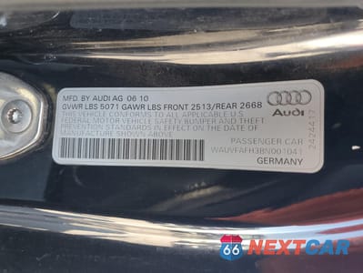 Zdjęcie 13 z 13 samochodu: 2011 AUDI A5 PRESTIGE VIN:WAUVFAFH3BN001041 - miniatura