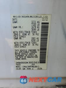 Zdjęcie 12 z 14 samochodu: 2013 NISSAN TITAN S VIN:1N6BA0ED1DN305563 - miniatura