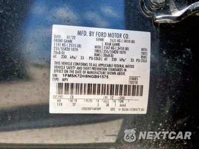 Zdjęcie 13 z 15 samochodu: 2022 FORD EXPLORER XLT VIN:1FMSK7DH8NGB91575 - miniatura