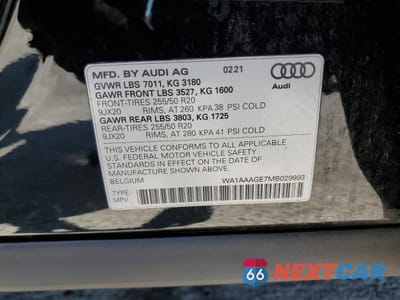 Zdjęcie 14 z 14 samochodu: 2021 AUDI E-TRON PREMIUM VIN:WA1AAAGE7MB029993 - miniatura