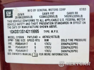 Zdjęcie 14 z 14 samochodu: 2004 GMC ENVOY VIN:1GKDS13S142119995 - miniatura
