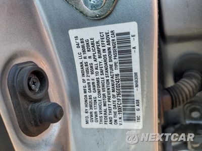 Zdjęcie 12 z 14 samochodu: 2016 HONDA CIVIC EXL VIN:19XFC1F76GE024316 - miniatura