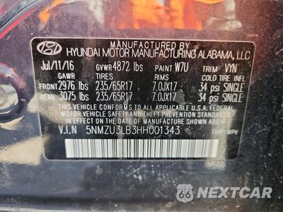 Zdjęcie 13 z 15 samochodu: 2017 HYUNDAI SANTA FE SPORT VIN:5NMZU3LB3HH001343 - miniatura