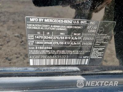 Zdjęcie 13 z 13 samochodu: 2011 MERCEDES-BENZ GL 450 4MATIC VIN:4JGBF7BE6BA635323 - miniatura