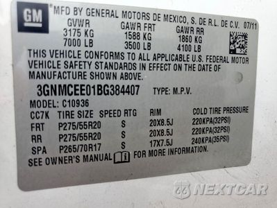 Zdjęcie 12 z 12 samochodu: 2011 CHEVROLET AVALANCHE LS VIN:3GNMCEE01BG384407 - miniatura