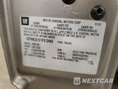 Zdjęcie 13 z 15 samochodu: 2001 GMC SIERRA K2500 HEAVY DUTY VIN:1GTHK23101F212442 - miniatura