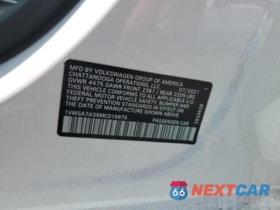 Zdjęcie 12 z 12 samochodu: 2021 VOLKSWAGEN PASSAT SE VIN:1VWSA7A3XMC016876 - miniatura