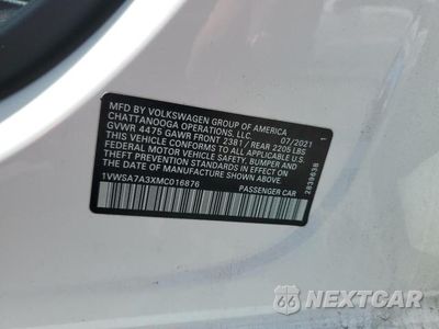 Zdjęcie 12 z 12 samochodu: 2021 VOLKSWAGEN PASSAT SE VIN:1VWSA7A3XMC016876 - miniatura