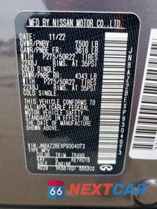 Zdjęcie 14 z 14 samochodu: 2023 INFINITI QX80 SENSORY VIN:JN8AZ2BEXP9304073 - miniatura