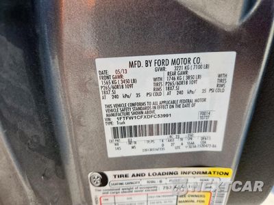 Zdjęcie 12 z 12 samochodu: 2013 FORD F150 SUPERCREW VIN:1FTFW1CFXDFC53991 - miniatura