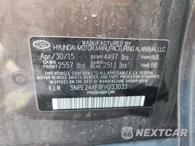 Zdjęcie 12 z 12 samochodu: 2015 HYUNDAI SONATA SE VIN:5NPE24AF8FH233033 - miniatura