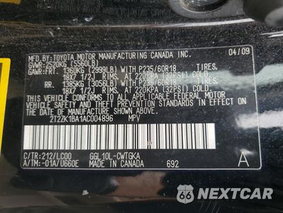 Zdjęcie 13 z 13 samochodu: 2010 LEXUS RX 350 VIN:2T2ZK1BA1AC004896 - miniatura