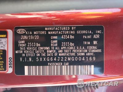 Zdjęcie 12 z 12 samochodu: 2021 KIA K5 GT LINE VIN:5XXG64J22MG004169 - miniatura