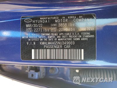 Zdjęcie 13 z 16 samochodu: 2022 HYUNDAI ELANTRA SEL VIN:KMHLM4AG5NU349669 - miniatura
