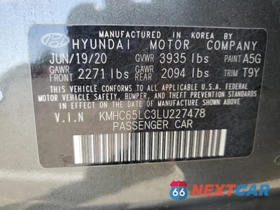 Zdjęcie 13 z 14 samochodu: 2020 HYUNDAI IONIQ BLUE VIN:KMHC65LC3LU227478 - miniatura