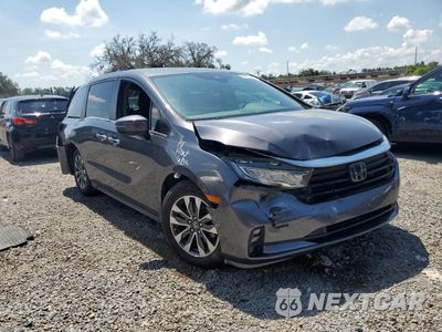 Czwarte zdjęcie samochodu z boku: 2021 HONDA ODYSSEY EXL VIN:5FNRL6H71MB037634 - miniatura