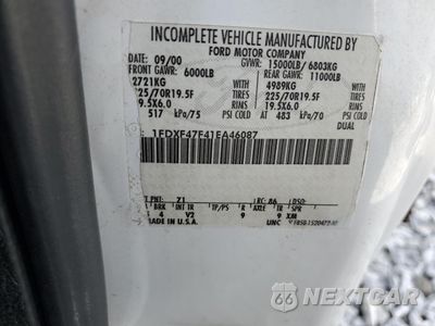 Zdjęcie 13 z 13 samochodu: 2001 FORD F450 SUPER DUTY VIN:1FDXF47F41EA46087 - miniatura