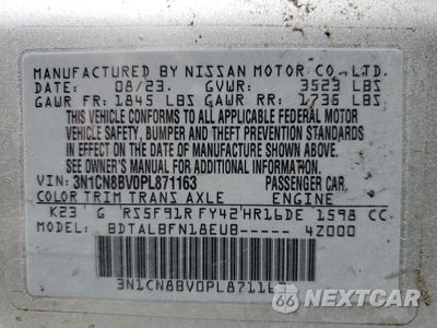 Zdjęcie 13 z 13 samochodu: 2023 NISSAN VERSA S VIN:3N1CN8BV0PL871163 - miniatura